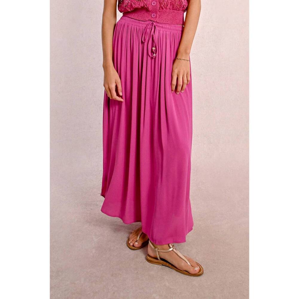 NEW MOLLY BRACKEN flamenco pleated skirt in purple bougainvillier
